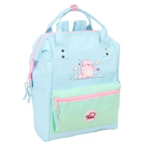 safta pembe the pink cat mochila para portatil hasta 13" bolsillo con cremallera asas superiores bolsillo frontal doble tirador hombreras acolchadas 270x190x400mm color azul claro