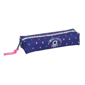 safta benetton drop portatodo cremallera goma elastica 0.53l 220x70x40mm color azul oscuro
