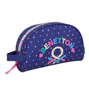 safta benetton drop neceser de 5l cremallera asa lateral adapatable a carro bolsillo interior 280x100x180mm color azul oscuro