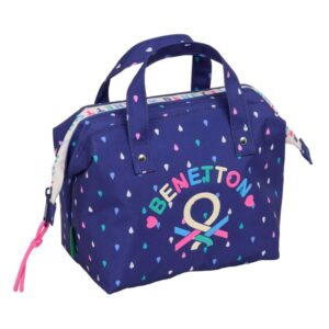 safta benetton drop neceser de 5.8l cremallera asa lateral interior forrado 265x125x175mm color azul oscuro