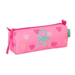 safta benetton heart portatodo cremallera 1.20l 210x70x80mm color rosa