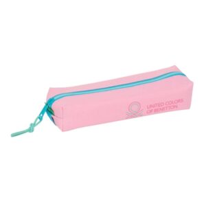 safta benetton dolce portatodo cremallera goma elastica 0.53l 220x70x40mm color rosa pastel