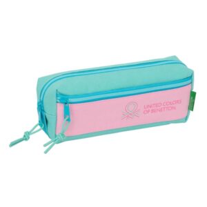 safta benetton dolce portatodo 3 compartimentos con cremalleras goma elastica 0.98l 220x60x85mm color rosa pastel