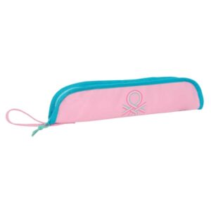 safta benetton dolce portaflautas interior acolchado alojamiento para varilla asa lateral borde reforzado 0.6l 370x20x80mm color rosa pastel