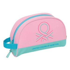 safta benetton dolce neceser de 5l cremallera asa lateral adapatable a carro bolsillo interior 280x100x180mm color rosa pastel