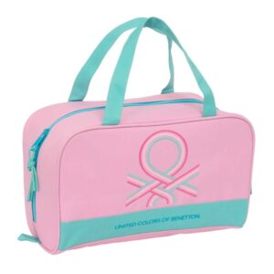 safta benetton dolce neceser de 8l cremallera asas de mano superiores interior forrado bolsillo interior tirador doble 310x140x190mm color rosa pastel