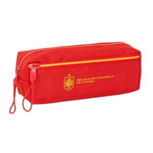 safta seleccion española de futbol portatodo 3 compartimentos con cremalleras goma elastica 0.98l 220x60x85mm color rojo