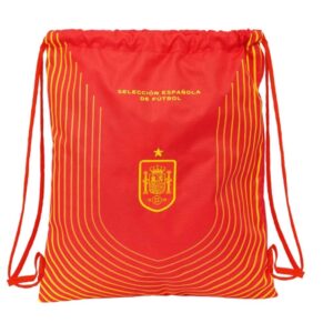 safta seleccion española de futbol saco plano bolsillo con cremallera cierre con cordones 5l resistente y duradero compacto y ligero 350x10x400mm color rojo