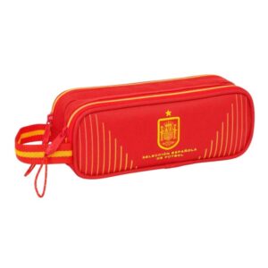 safta seleccion española de futbol portatodo 2 compartimentos con cremalleras asa lateral 1l 210x60x80mm color rojo