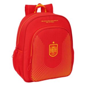safta seleccion española de futbol mochila adaptable a carro portabotellas tirador doble hombreras acolchadas espalda ergonomica asa superior 320x120x380mm color rojo