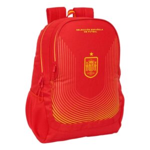 safta seleccion española de futbol mochila adaptable a carro portabotellas dos compartimentos tirador doble hombreras acolchadas asa superior 23l 320x160x440mm color rojo