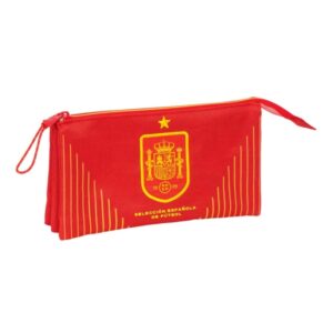 safta seleccion española de futbol portatodo 3 compartimentos con cremalleras bolsillo interior 0.6l 220x30x120mm color rojo
