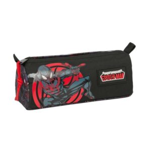 safta miles morales portatodo cremallera 1.20l 210x70x80mm color negro y rojo