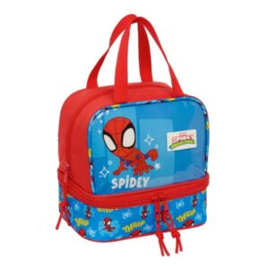 safta spidey portameriendas de 6l asas superiores 200x150x200mm color rojo y azul