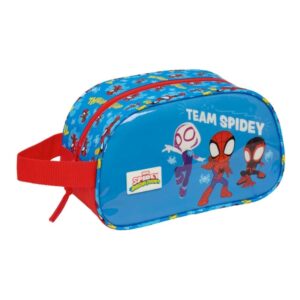 safta spidey neceser de 5l cremallera asa lateral adapatable a carro 260x120x150mm color rojo y azul