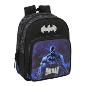 safta batman mochila infantil adaptable a carro portabotellas hombreras acolchadas bolsillo frontal asa superior 9l 270x100x330mm color negro