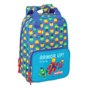 safta iron man mochila infantil bolsillo frontal tarjeta id hombreras acolchadas asa forrada 4.50l 200x80x280mm color azul