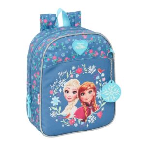 safta frozen mochila guarderia adaptable a carro cremallera tarjeta de identificacion asa superior 6l 220x100x270mm color azul