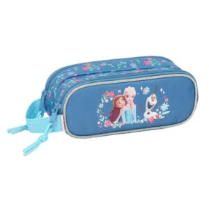 safta frozen portatodo 2 compartimentos con cremalleras asa lateral 1l 210x60x80mm color azul