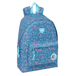 safta frozen mochila para portatil hasta 14.1" interior acolchado bolsillo frontal bolsillo portabotellas tirador doble hombreras ergonomicas asa superior 310x130x430mm color azul