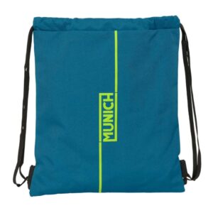 safta munich land saco plano bolsillo con cremallera cierre con cordones 5l ligero y practico 350x10x400mm color azul oscuro