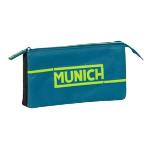 safta munich land portatodo 3 compartimentos con cremalleras bolsillo interior 0.6l 220x30x120mm color azul oscuro
