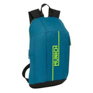 safta munich land mini mochila hombreras ergonomicas acolchadas bolsillo frontal asa superior 8.5l hombreras ajustables 220x100x390mm color azul oscuro