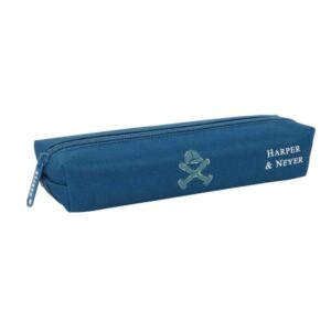 safta harper and neyer portatodo cremallera goma elastica 0.53l 220x70x40mm color azul marino