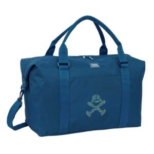 safta harper and neyer bolsa de deporte bandolera ajustable cierre de iman interior forrado cremalleras bidireccionales asa forrada 43.35l 500x220x290mm color azul marino