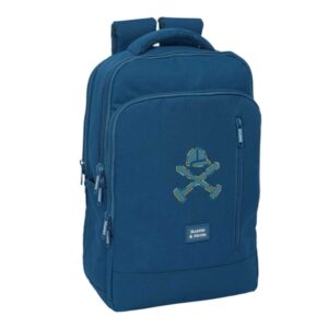 safta harper and neyer mochila para portatil hasta 15.6" conector usb respaldo acolchado ergonomico portabotellas bolsillo frontal tirador doble 290x150x440mm color azul marino
