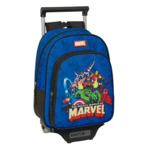 safta avengers mochila con carro portabotellas hombreras ergonomicas mochila extraible material resistente asa superior 10l 270x100x330mm color azul oscuro