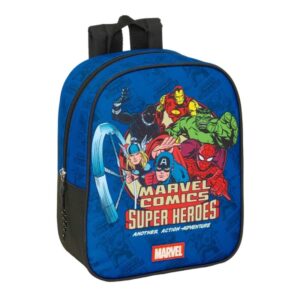 safta avengers mochila guarderia adaptable a carro cremallera tarjeta de identificacion asa de mano superior 6l 220x100x270mm color azul oscuro