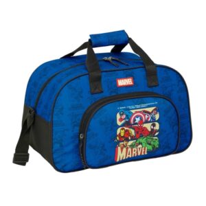 safta avengers bolsa de deporte bolsillo frontal bandolera ajustable asa forrada doble tirador tacos protectores fondo semirigido 22l 400x230x240mm color azul oscuro
