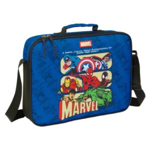 safta avengers maletin con cremallera bandolera ajustable asa forrada doble tirador cremallera fondo interior semirigido 6l 380x60x280mm color azul oscuro
