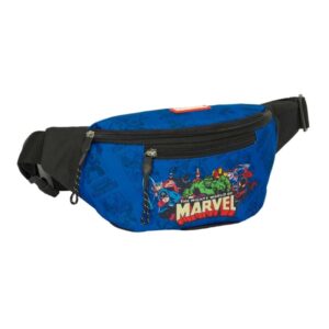 safta avengers bolsa de cintura cremallera cintas ajustables 2.49l 230x90x120mm color azul oscuro