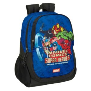 safta avengers mochila adaptable a carro portabotellas dos compartimentos grandes tirador doble hombreras ergonomicas asa superior 23l 320x160x440mm color azul oscuro