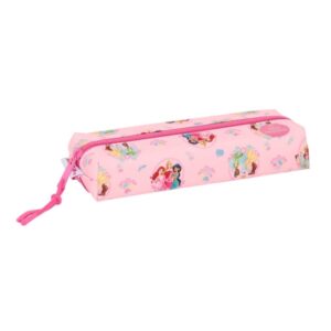safta princesas disney portatodo cremallera goma elastica 0.53l 220x70x40mm color rosa