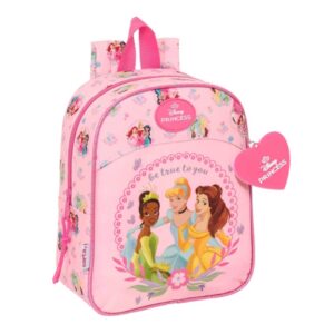 safta princesas disney mochila guarderia adaptable a carro tarjeta de identificacion asa superior 6l 220x100x270mm color rosa