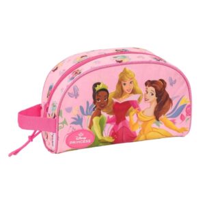 safta princesas disney neceser de 3.75l cremallera asa lateral adapatable a carro bolsillo interior 260x90x160mm color rosa