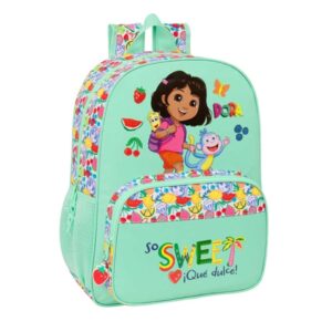 safta dora mochila adaptable a carro portabotellas doble tirador en cremallera hombreras ergonomicas espalda acolchada asa de mano superior 19l 330x140x420mm color menta