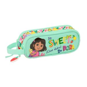 safta dora portatodo 2 compartimentos con cremalleras asa lateral 1l 210x60x80mm color menta