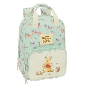 safta winnie the pooh mochila infantil bolsillo frontal tarjeta id hombreras acolchadas asa forrada 4.5l 200x80x280mm color beige