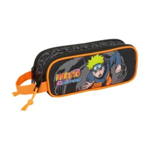 safta naruto portatodo 2 compartimentos con cremalleras asa lateral 1l 210x60x80mm color negro