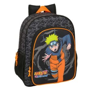 safta naruto mochila adaptable a carro bolsillos laterales doble tirador hombreras acolchadas bolsillo frontal asa de mano 15 l 320x120x380mm color negro