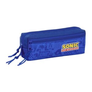 safta sonic portatodo 3 compartimentos con cremalleras goma elastica 0.98l 220x60x85mm color azul oscuro