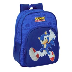 safta sonic mochila infantil adaptable a carro portabotellas hombreras acolchadas bolsillo frontal 10l 260x110x340mm color azul oscuro