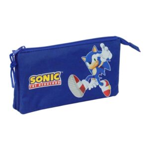 safta sonic portatodo 3 compartimentos con cremalleras bolsillo interior 0.6l 220x30x120mm color azul oscuro