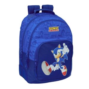 safta sonic mochila con 2 compartimentos cantoneras antirozaduras adaptable a carro bolsillo frontal portabotellas tirador doble hombreras ergonomicas 320x150x420mm color azul oscuro