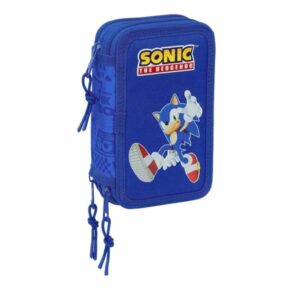 safta sonic plumier de 3 pisos 37 piezas 1.3l goma lapiz boligrafos sacapuntas reglas 16 colores 14 rotuladores 125x55x195mm color azul oscuro