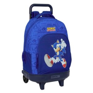 safta sonic mochila con carro extraible bolsillo frontal portabotellas tirador doble hombreras acolchadas asa acolchada tarjeta id base reforzada 33l 330x220x450mm color azul oscuro